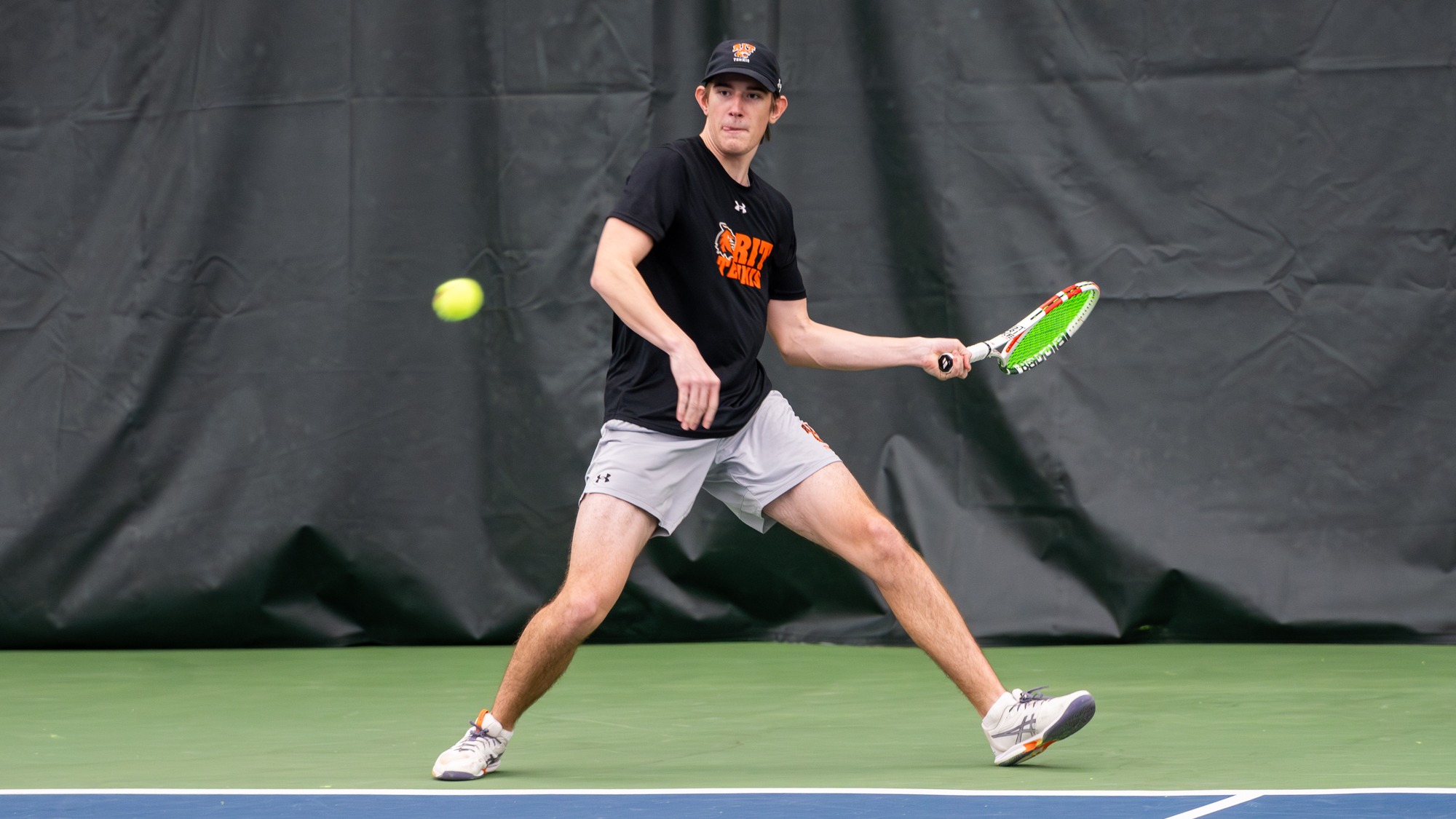 on Sunday, Feb. 8, 2026, at Midtown Athletics Club. RIT Men's Tennis vs Oneonta. (Elizabeth Robertson/RITAthletics) 