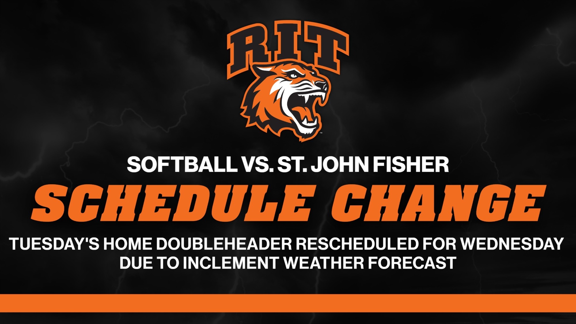 softball versus St. John Fisher postponed to Wednesday graphic