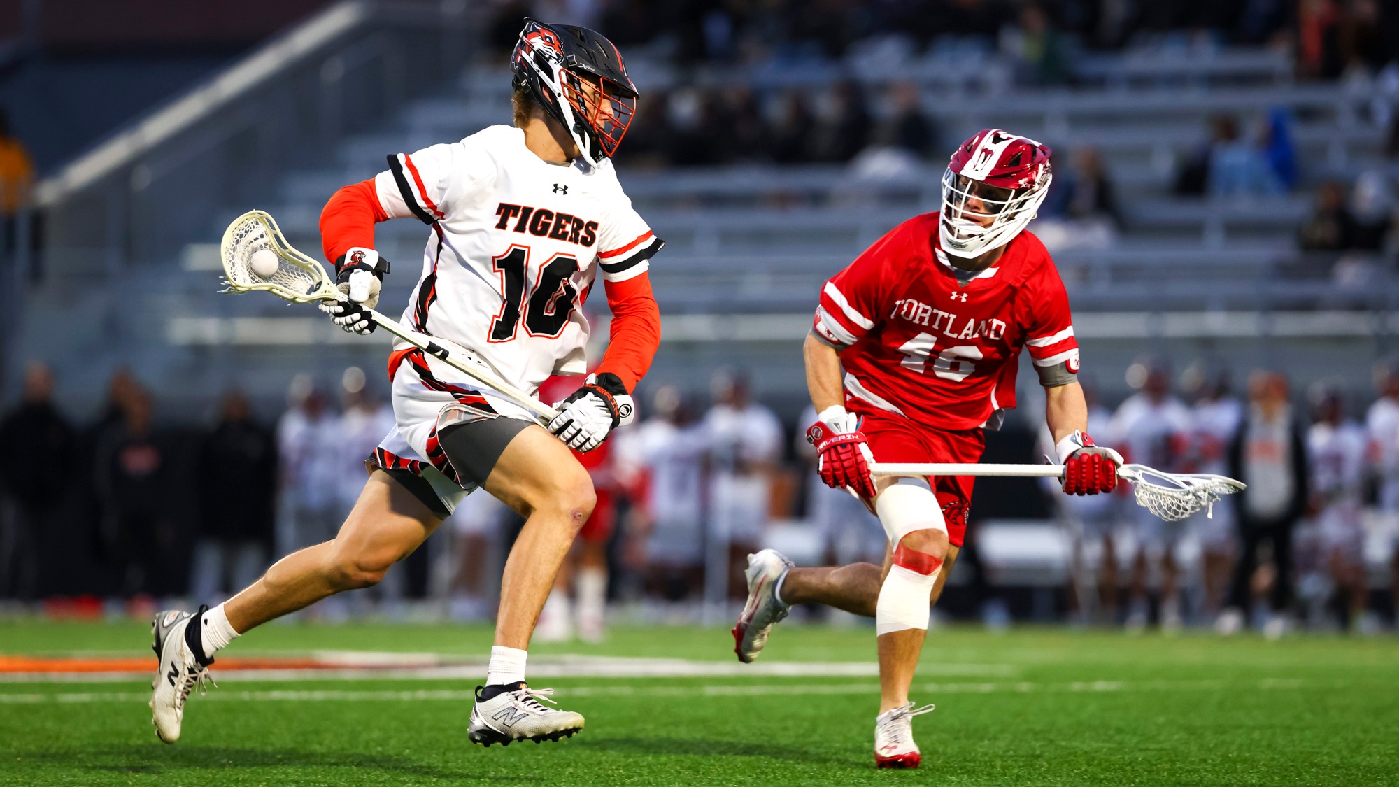 RIT's David Charney, #10,  in game vs Cortland on Wednesday, March 25, 2026, at Judson Stadium. RIT Men's Lacrosse game vs. Colgate University. (Mikaela Engstrom/RIT Sports Network).