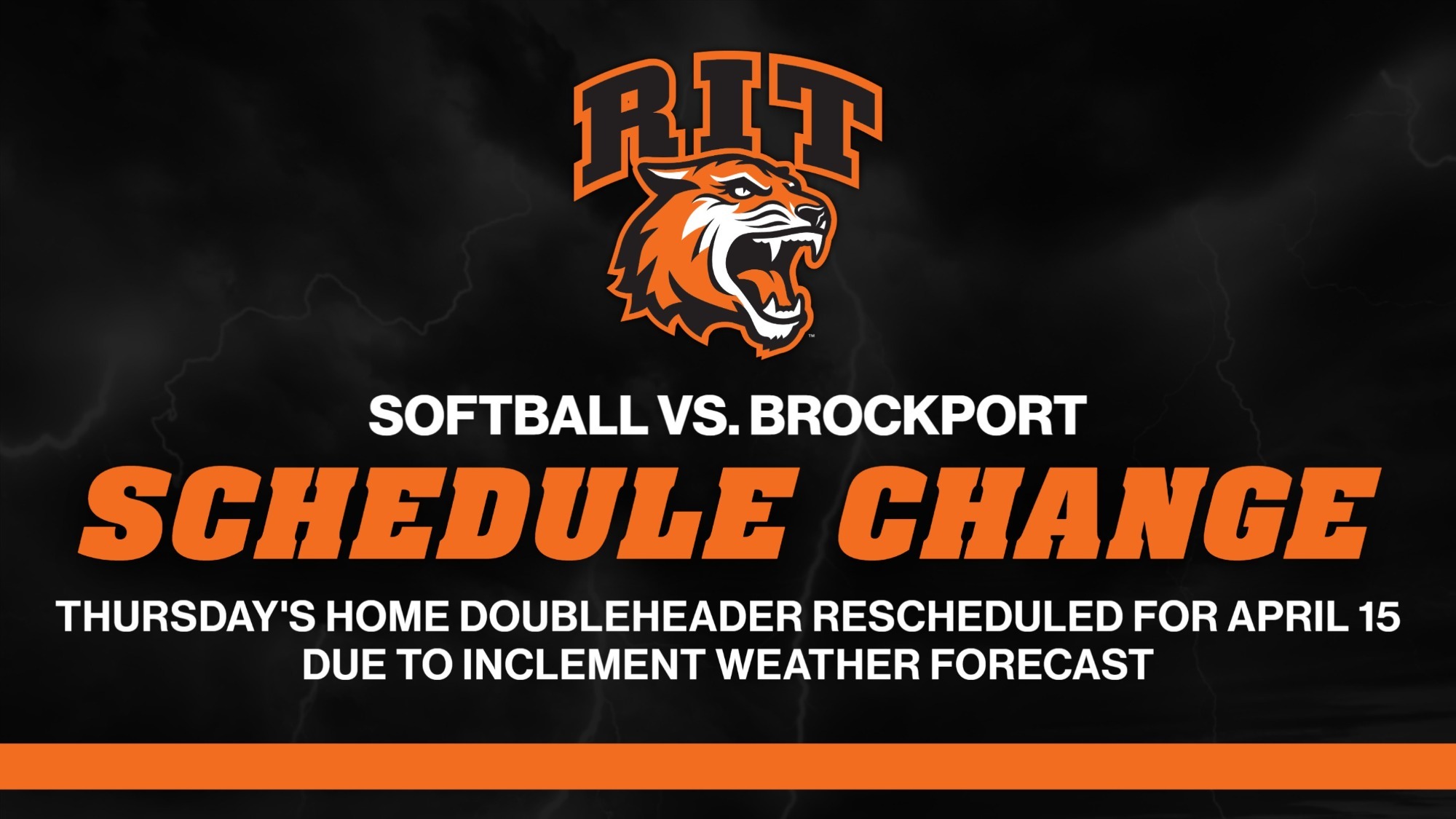 softball versus brockport postponed graphic