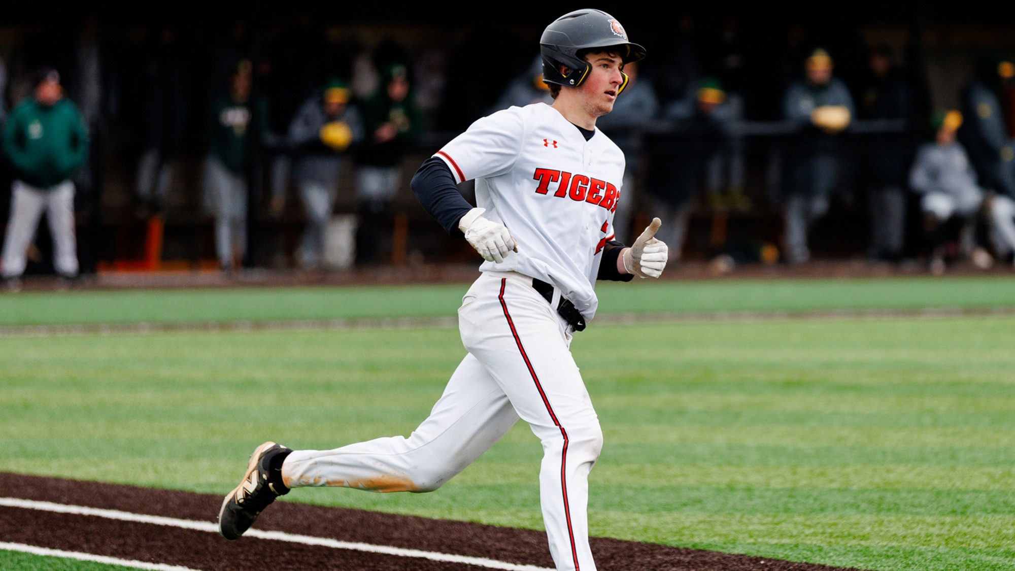 RIT’s Evan Kurtz, #7, runs the bases on Mar. 21, 2026, at Tiger Stadium in Rochester, N.Y. Clarkson Baseball defeats RIT Baseball 10-7. RIT Baseball vs Clarkson. (Sawyer Emery/RIT Sports Network).