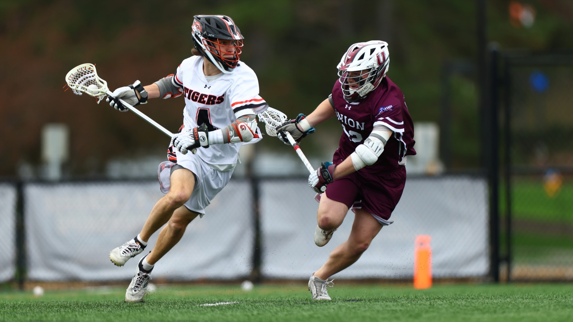 RIT's Turner Anderson, #4,  in game vs Union on Saturday, April 18, 2026, at Judson Stadium. RIT Men's Lacroose game vs. Union College. (Mikaela Engstrom/RIT Sports Network).