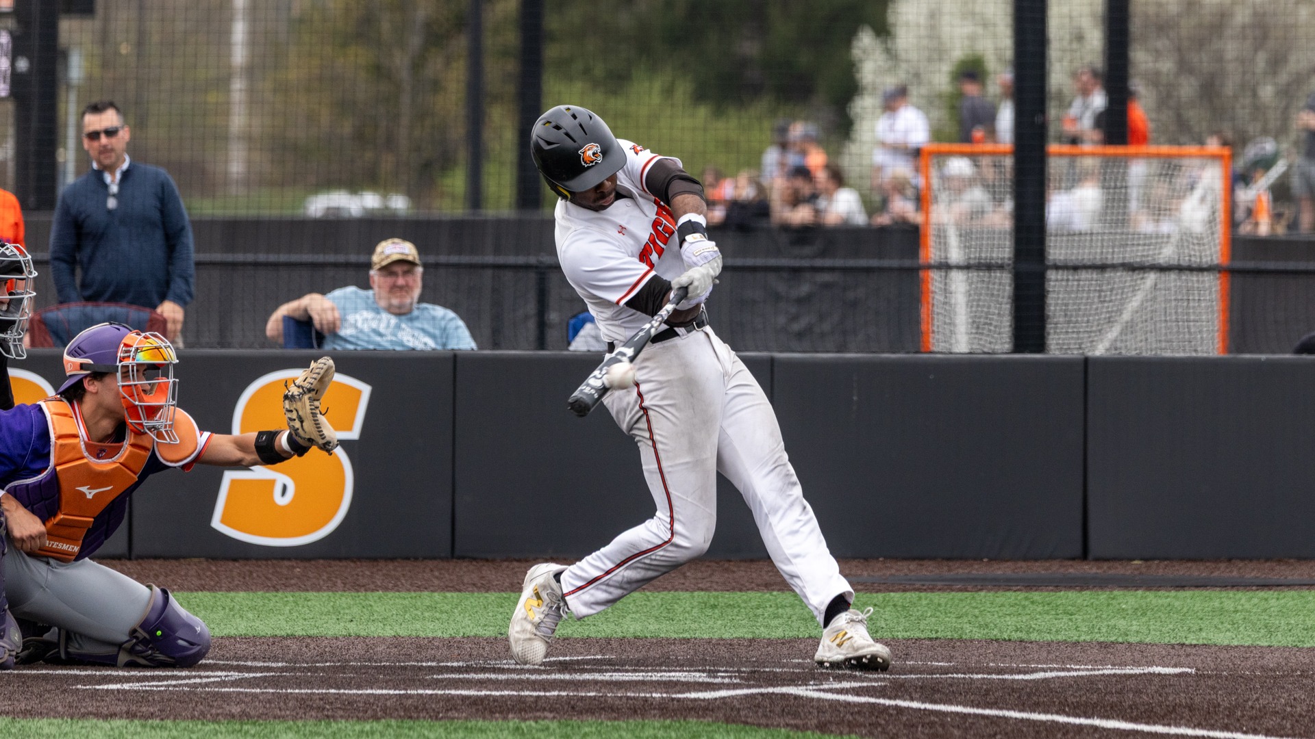 RIT’s Jarin Moses, #10, hits a home run on Saturday, April 18, 2026, at RIT Baseball Complex. RIT Baseball Game vs. Hobert. (Sophia Buonpane/RIT Sports Network