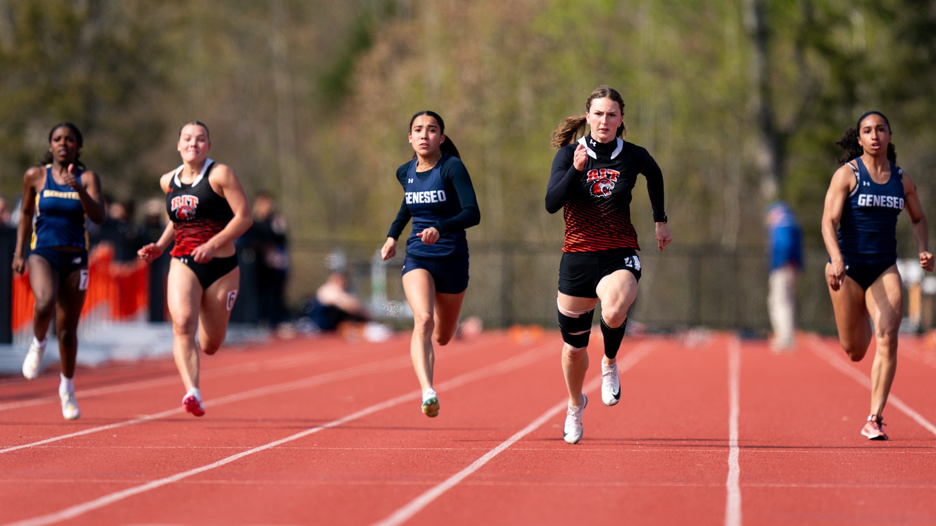 A member of the RIT Track and Field team competes on April 24th, 2026, at the Varsity Track and Field in Henrietta, New York. RIT Track competes at home. (Colin Norland/RIT Sports Network).