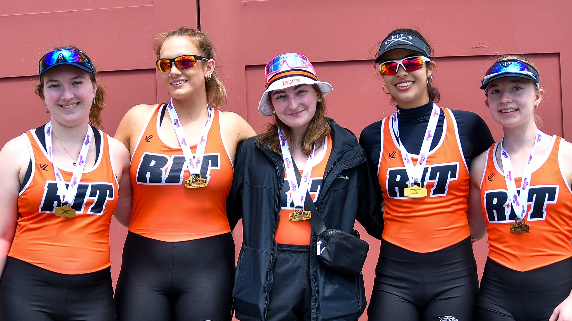 The RIT women's rowing Open 4 team won their Liberty League Championship race on Friday, May 1, 2026 on Fish Creek in Saratoga Springs, N.Y.