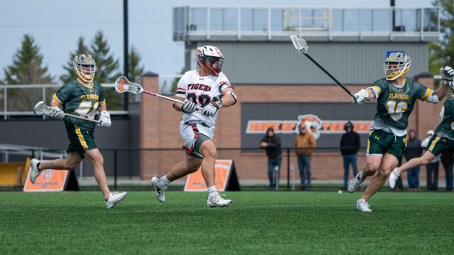 Phil Minardo fires a shot against Clarkson