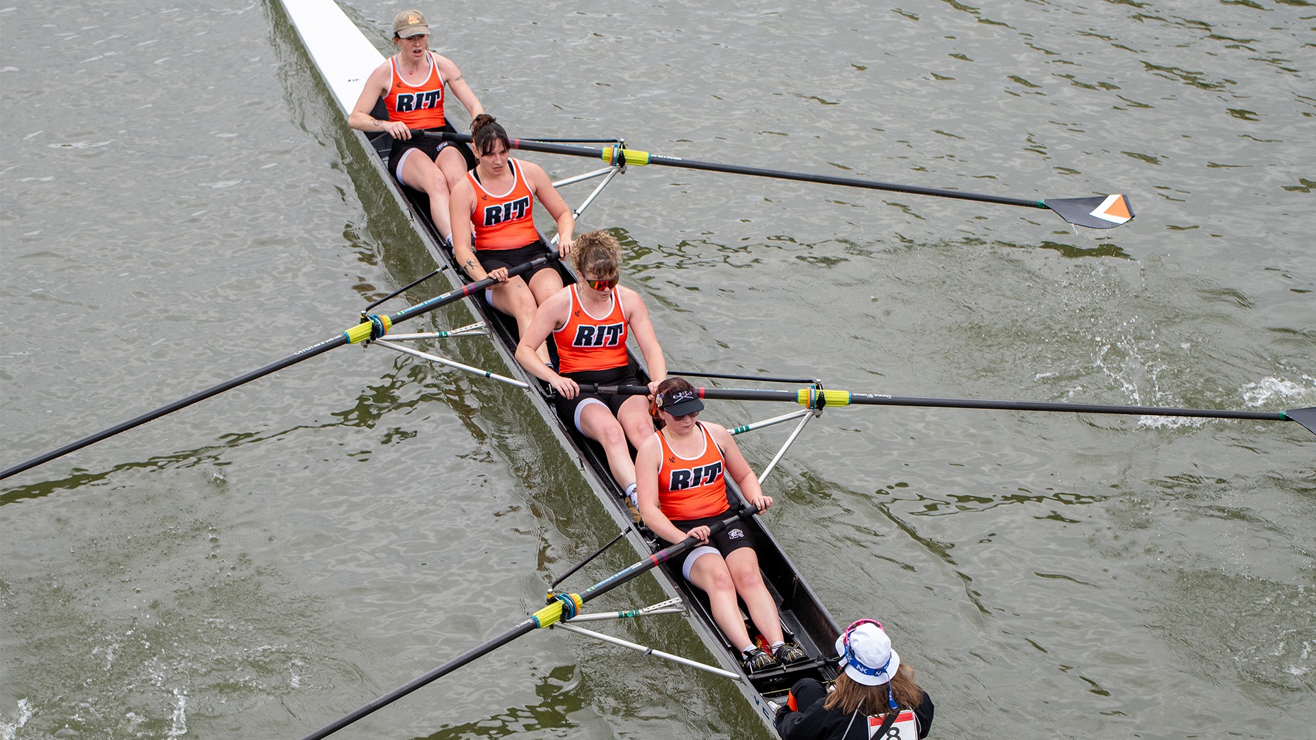 a RIT women's rowing team competes in the annual Head of the Genesee in Rochester, N.Y. on October 11, 2025