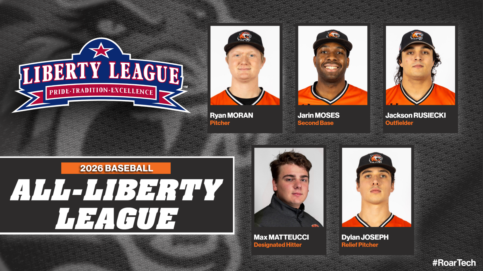 Five RIT baseball players have been named to the 2026 All-Liberty League First Team