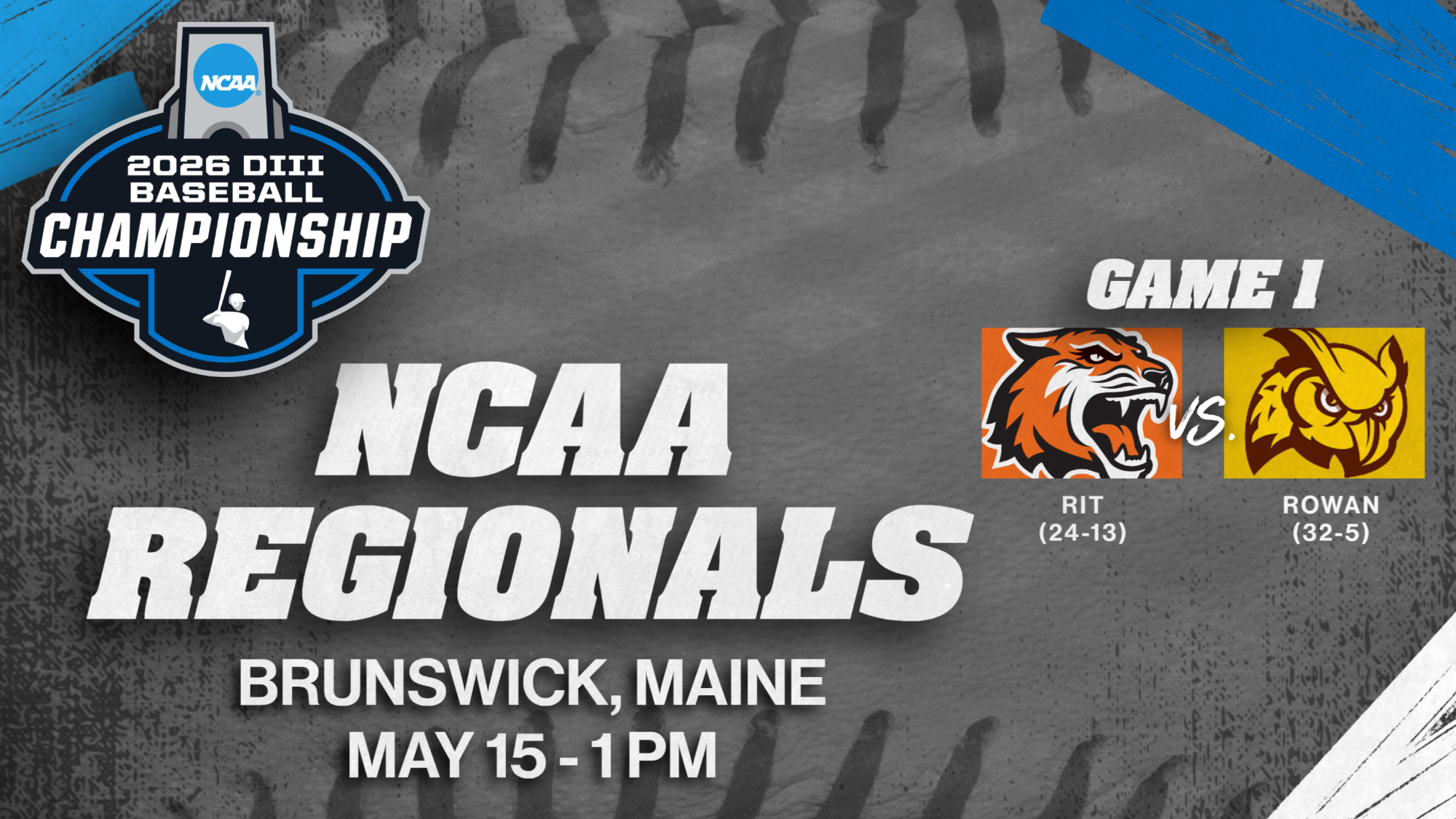 RIT takes on Rowan in Game 1 of the NCAA Division III Baseball Tournament regionals in Gorham, Maine on Friday, May 15, 2026