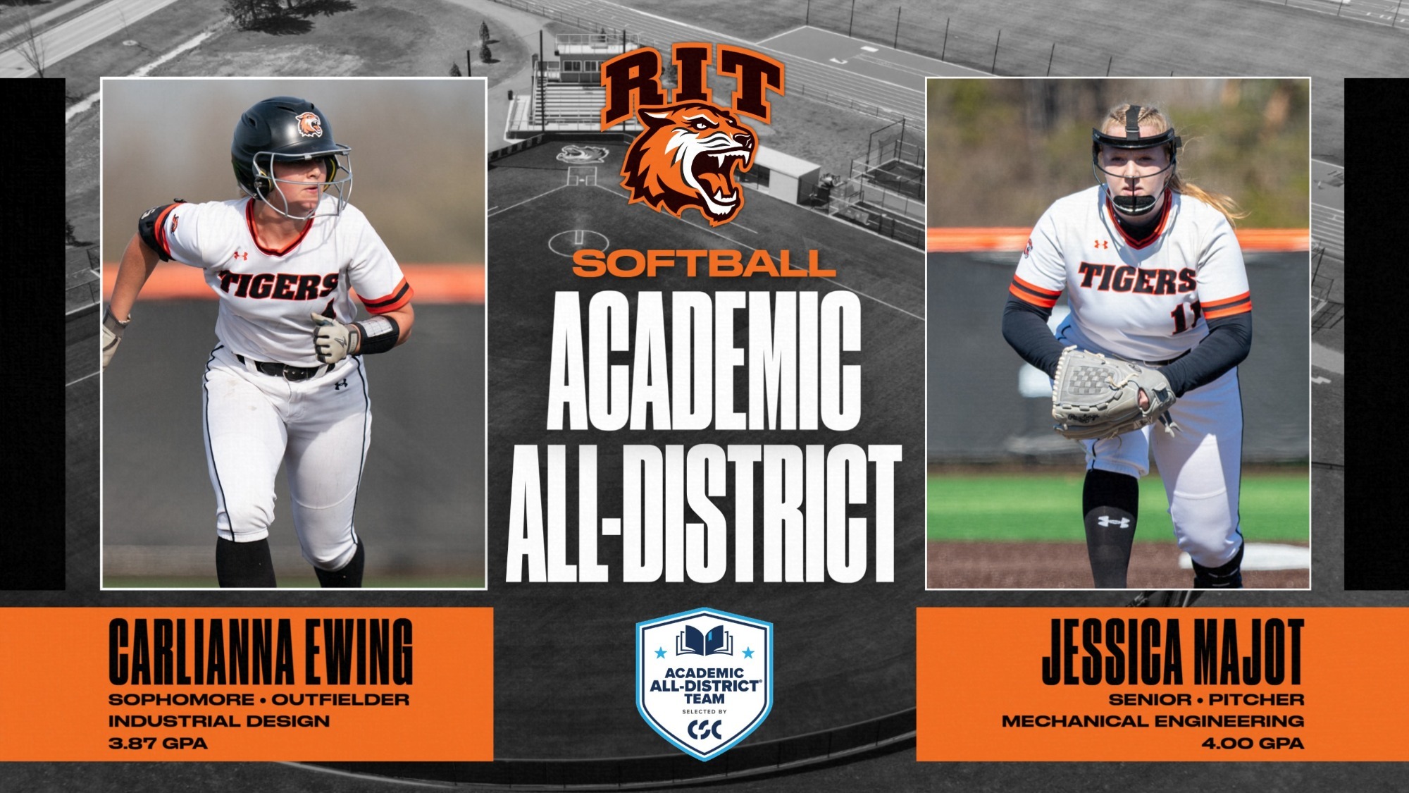 a softball academic all district graphic