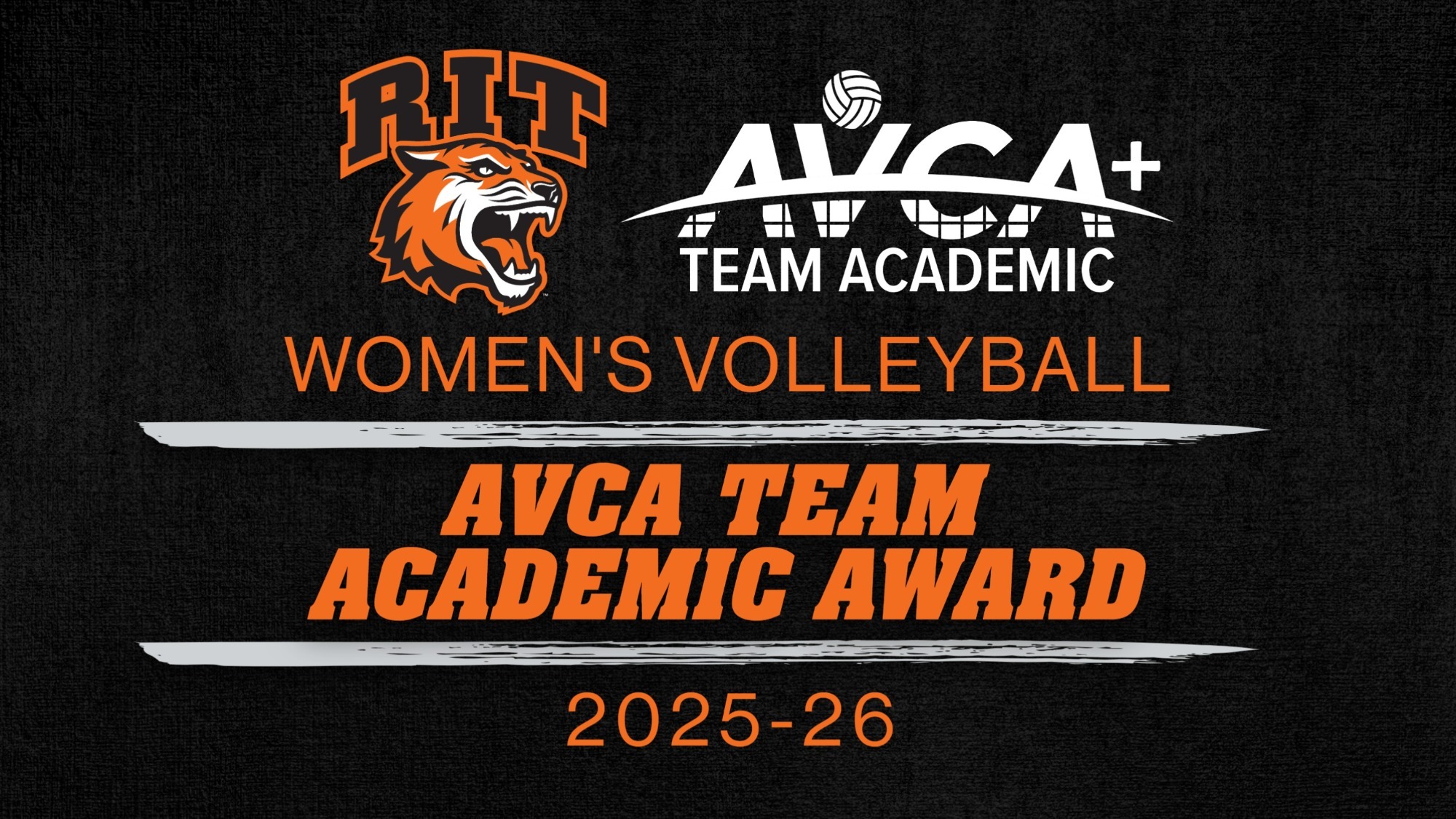 a women's volleyball academics award graphic