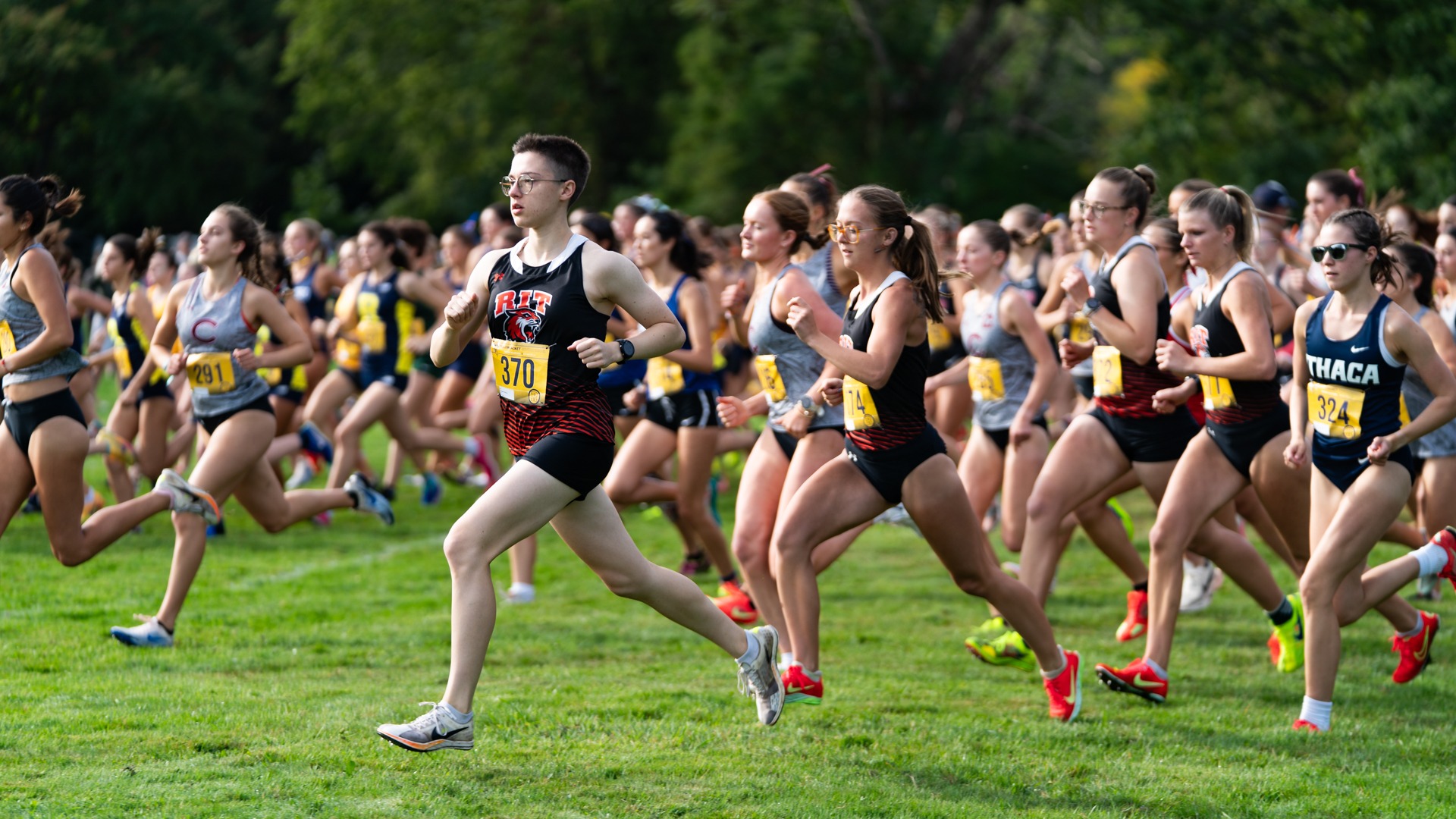 RIT’s Women’s Cross Country on Saturday, Sept. 19, 2026, at Genesee Valley Park. RIT Athletics / Cole Quinones.