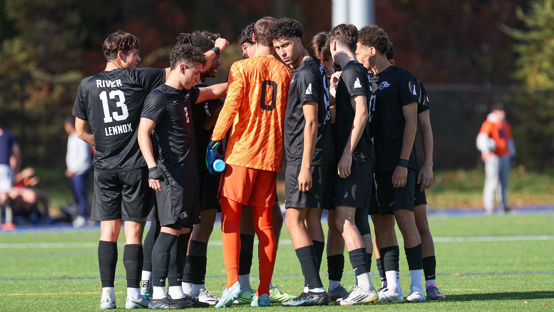 MSOC GNAC Championship Team Huddle