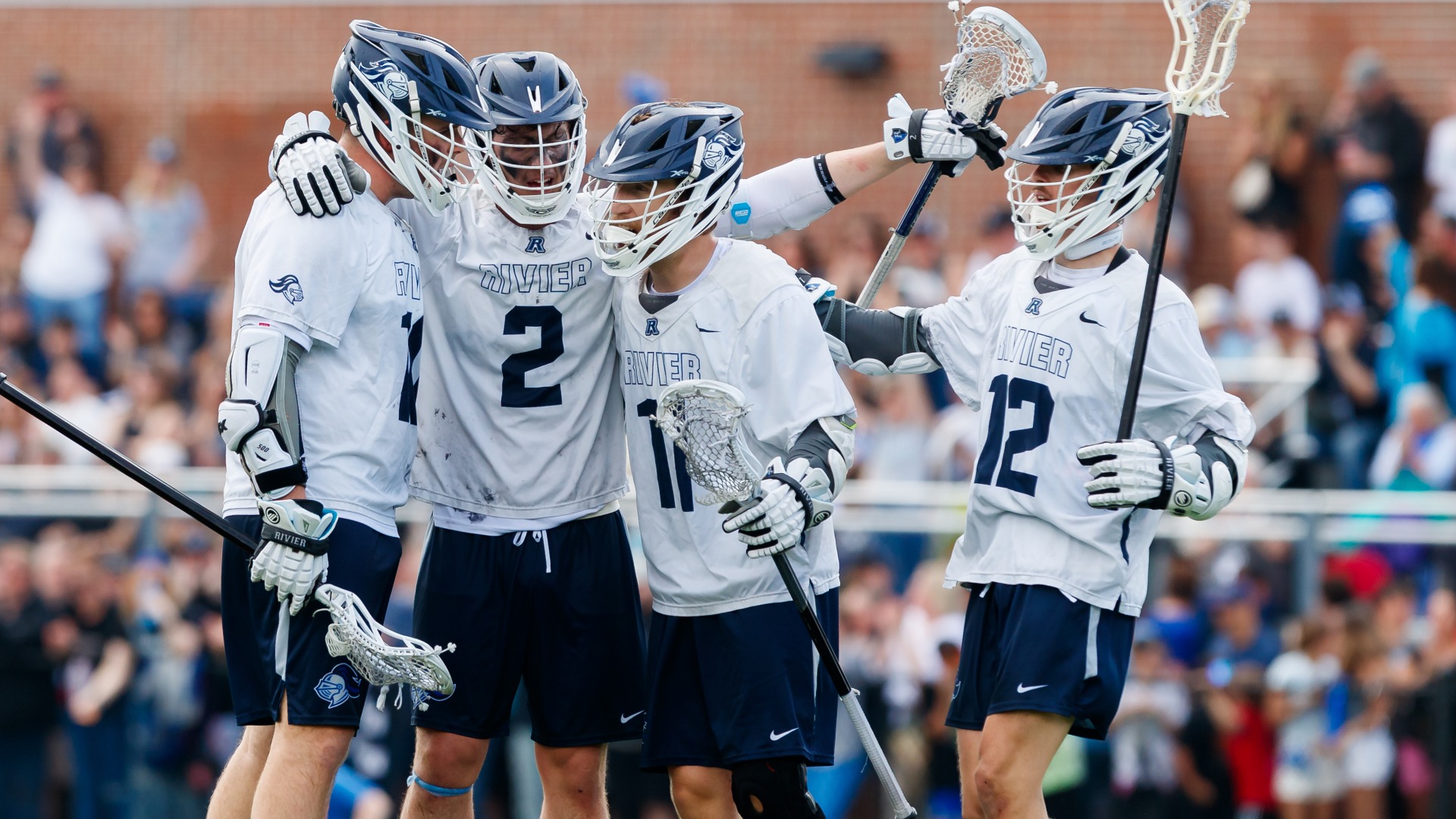 Men's lacrosse celebration photo