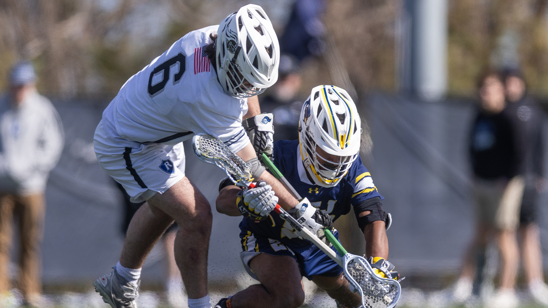 Owen McDuffie Winning a Faceoff against USJ