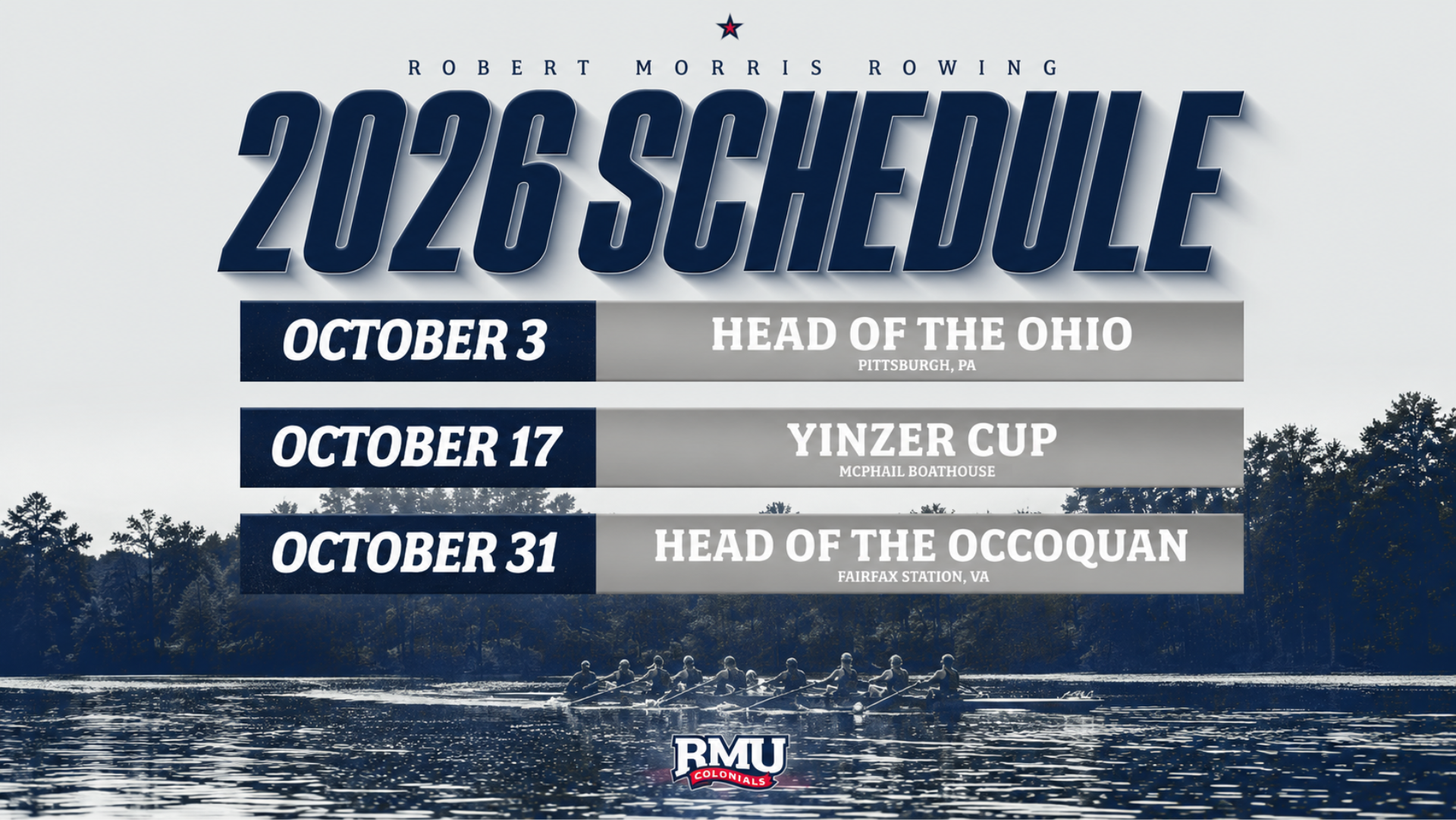 2026 Fall Rowing Schedule