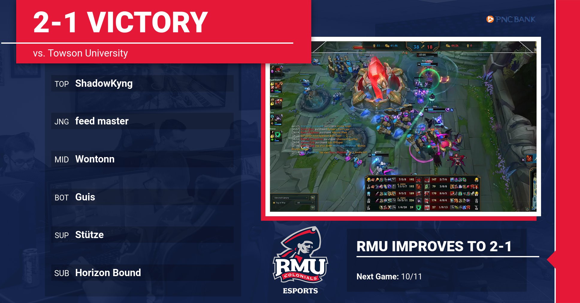 LoL Blue vs Towson win 2021