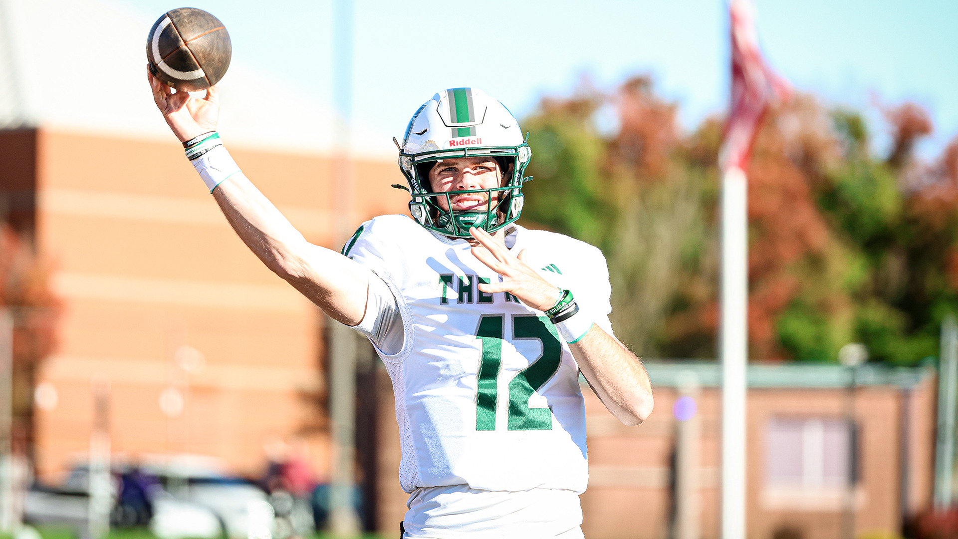 David Bahm throws a pass in warmups at IUP
