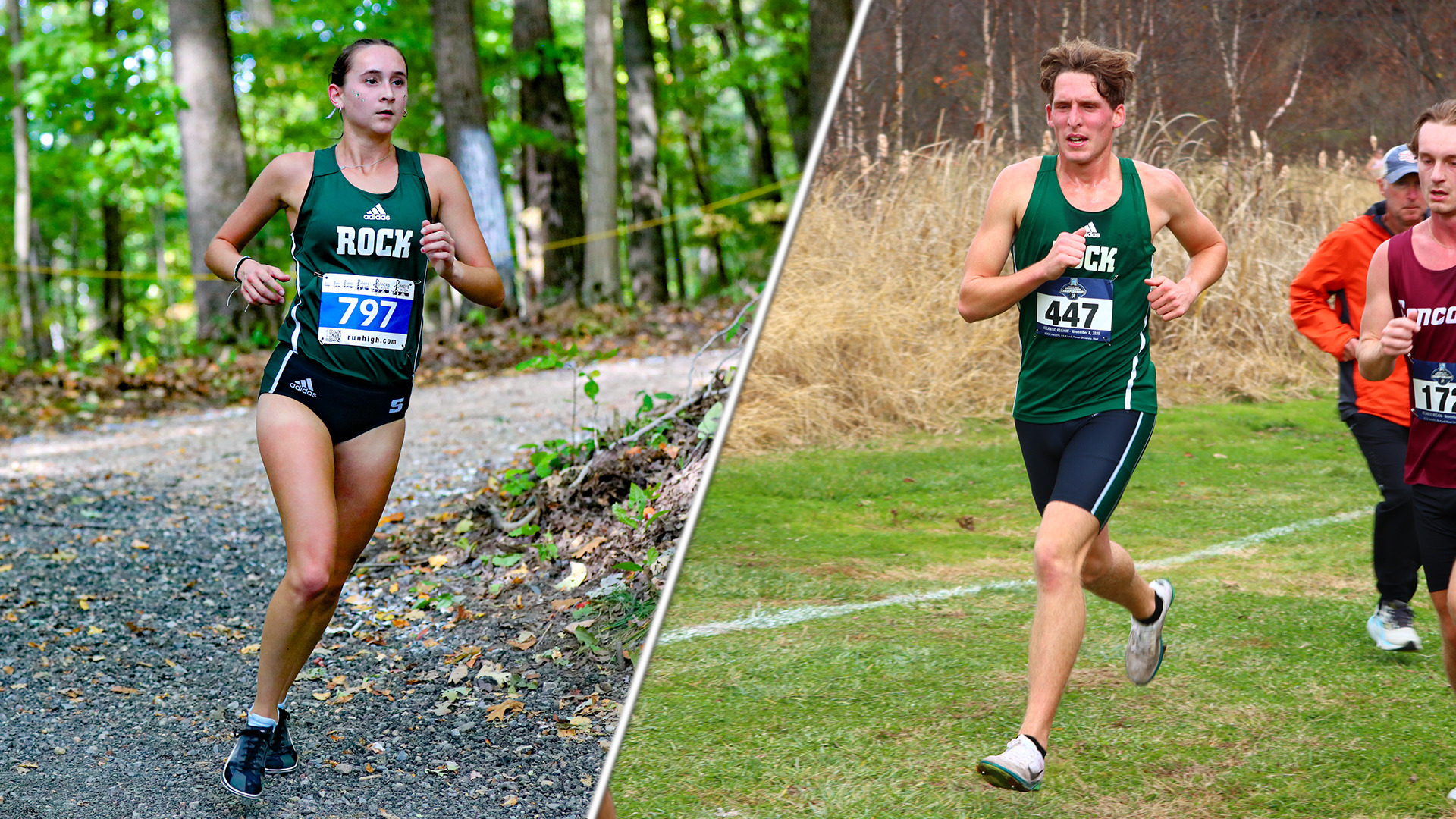 Sydney Heltzeell and Michael Gauntner running side by side