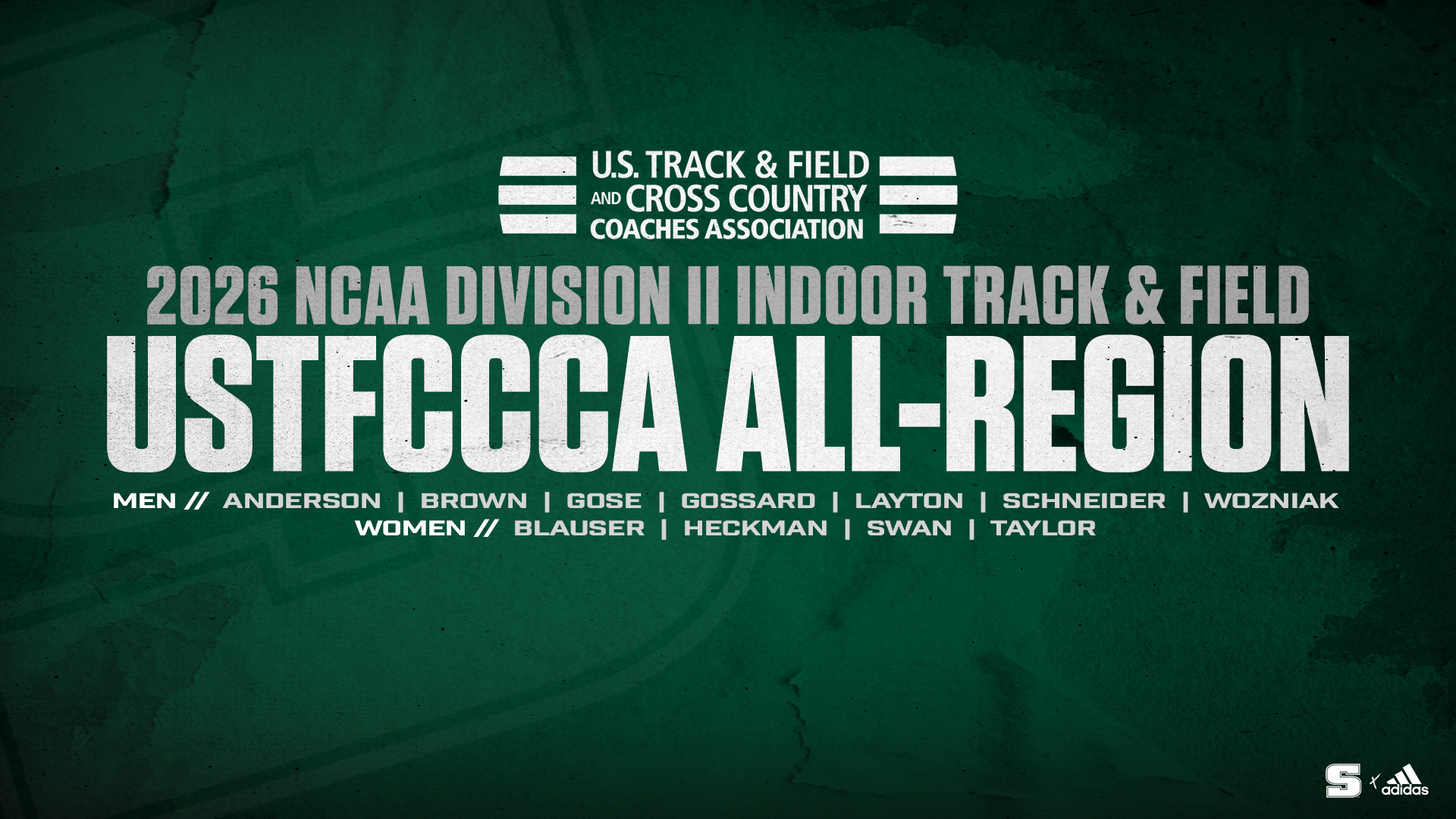2026 Indoor Track All-Region: Graphic with the USTFCCCA logo announcing the 2026 indoor All-Region team