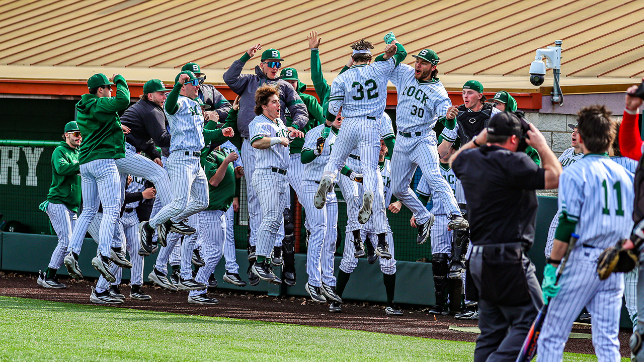 Max Bernadowski HR celebration vs Mansfield