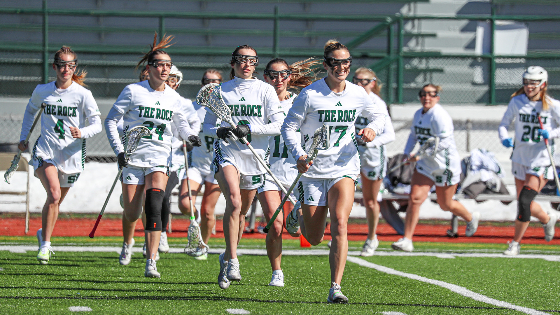 Lacrosse Pregame - Team jogging onto the field