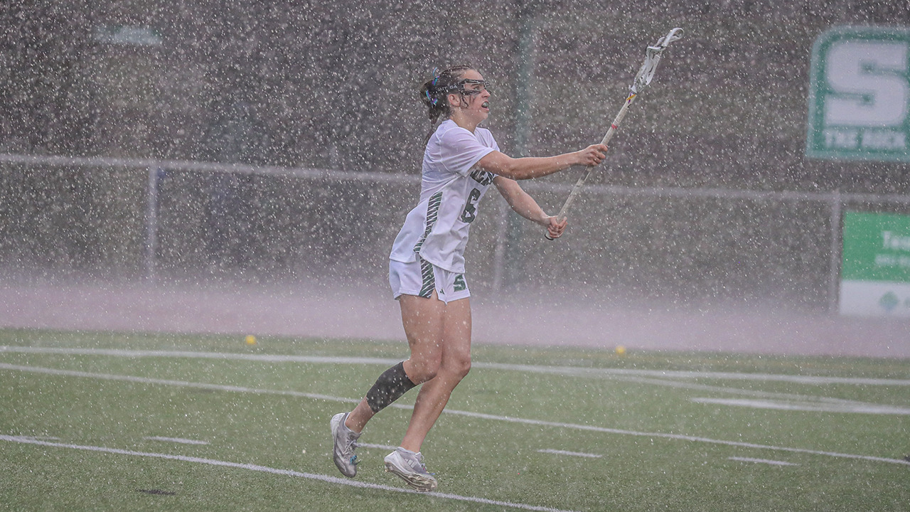 Isabella Buono in the rain vs Seton Hill