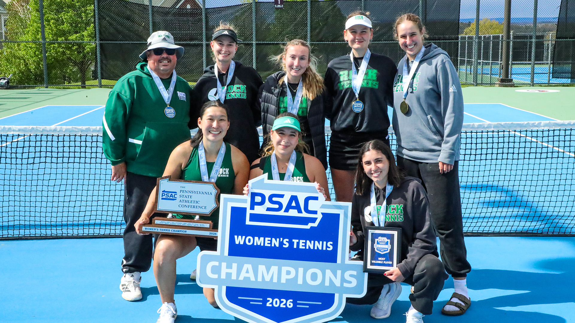 2026 Women's Tennis PSAC Champions Team Photo