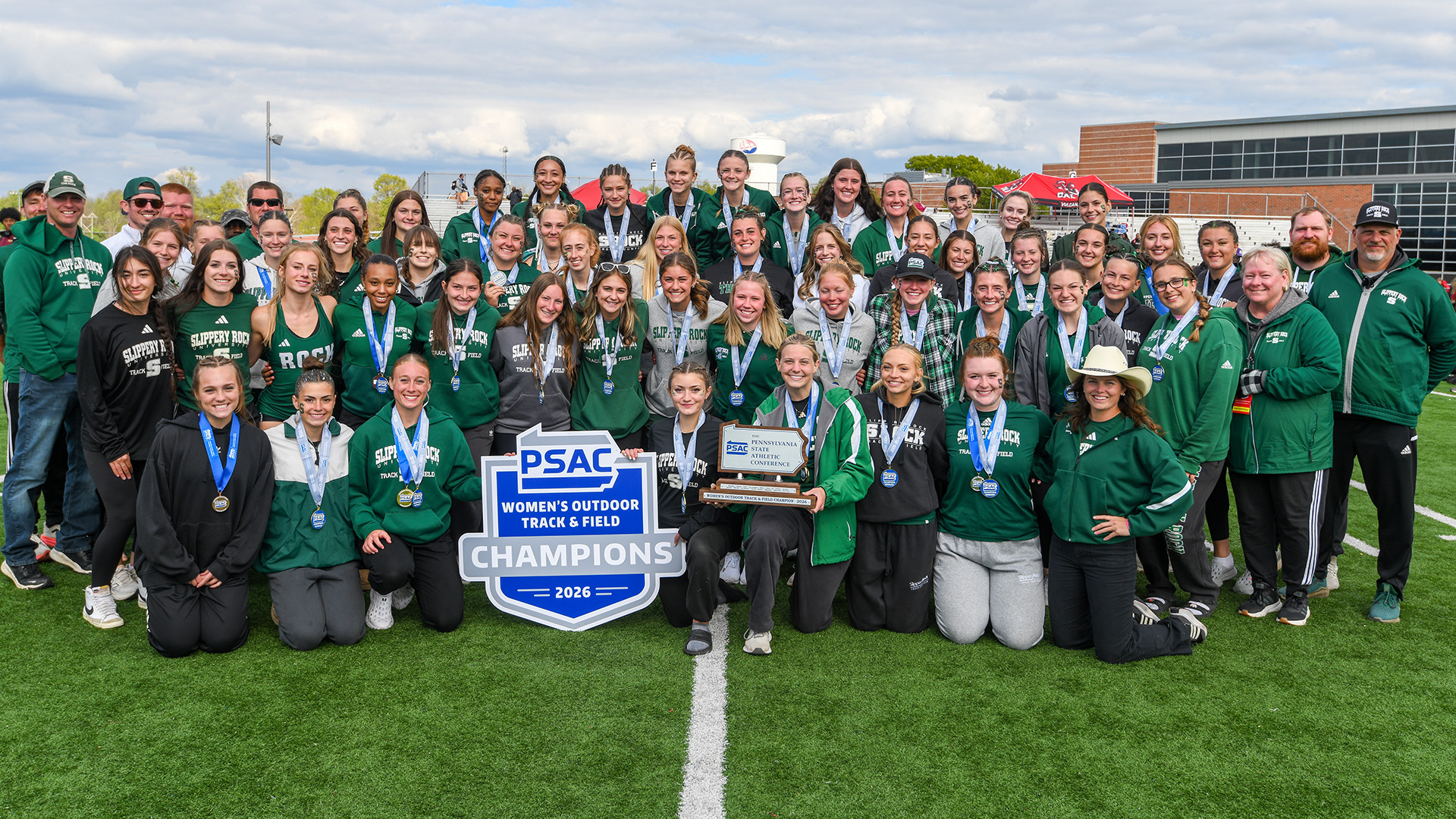 2026 SRU Women's Track PSAC Champions Team Photo
