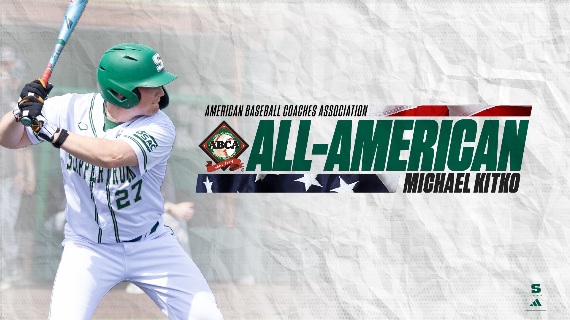 Graphic of Michael Kitko a 2026 ABCA All-America honoree