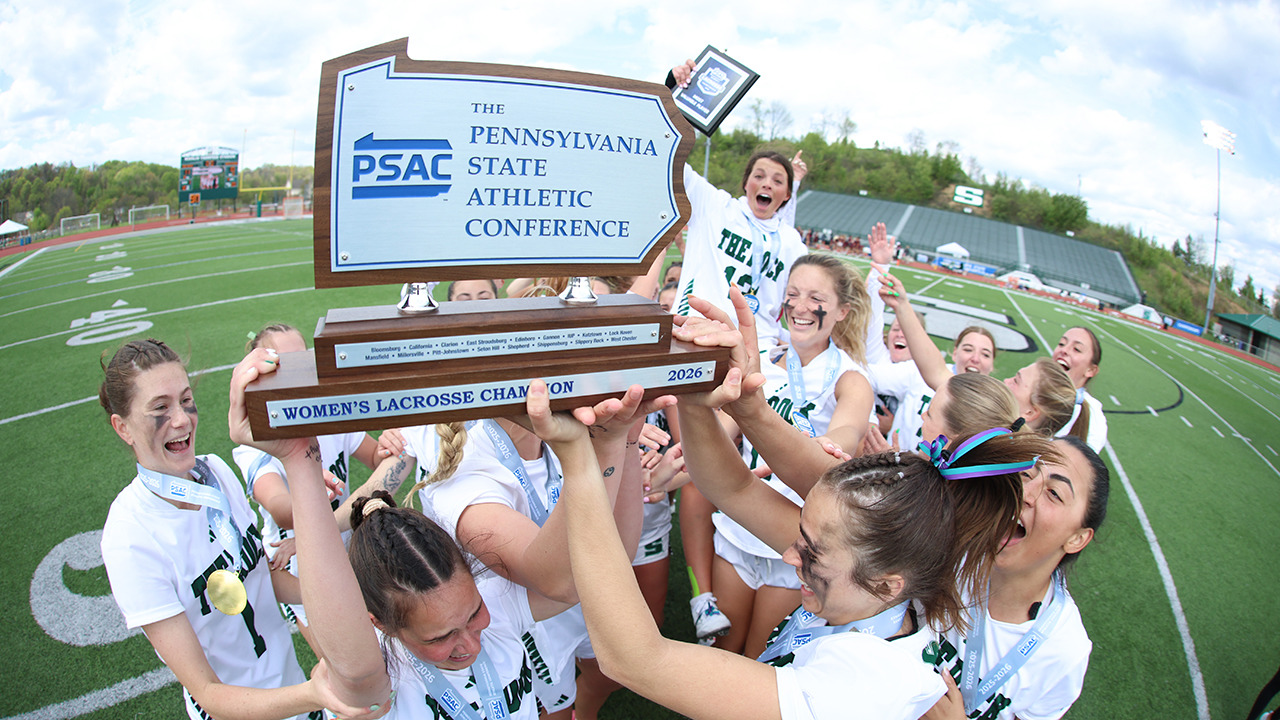 Lacrosse team celebrates winning PSAC title