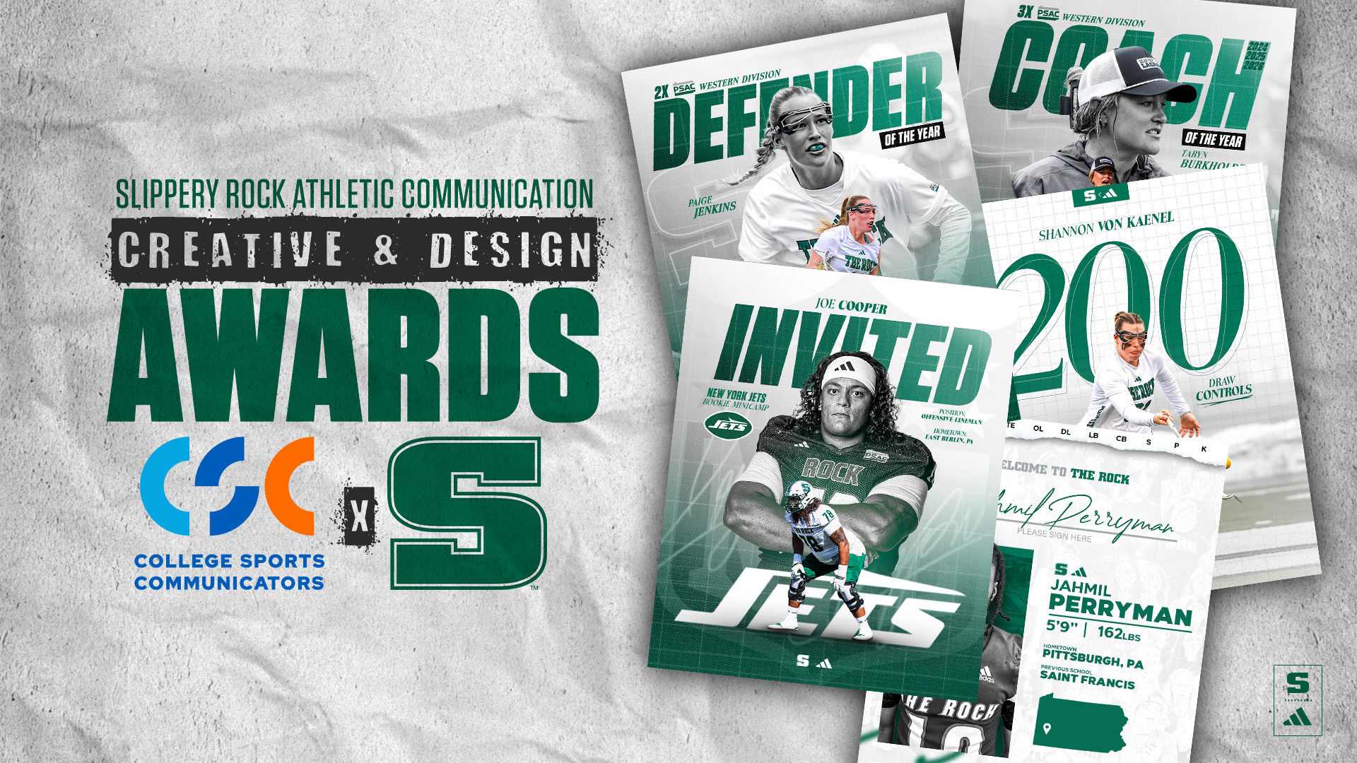 Graphic highlights 2025-25 Graphic Design awards won by SRU staff