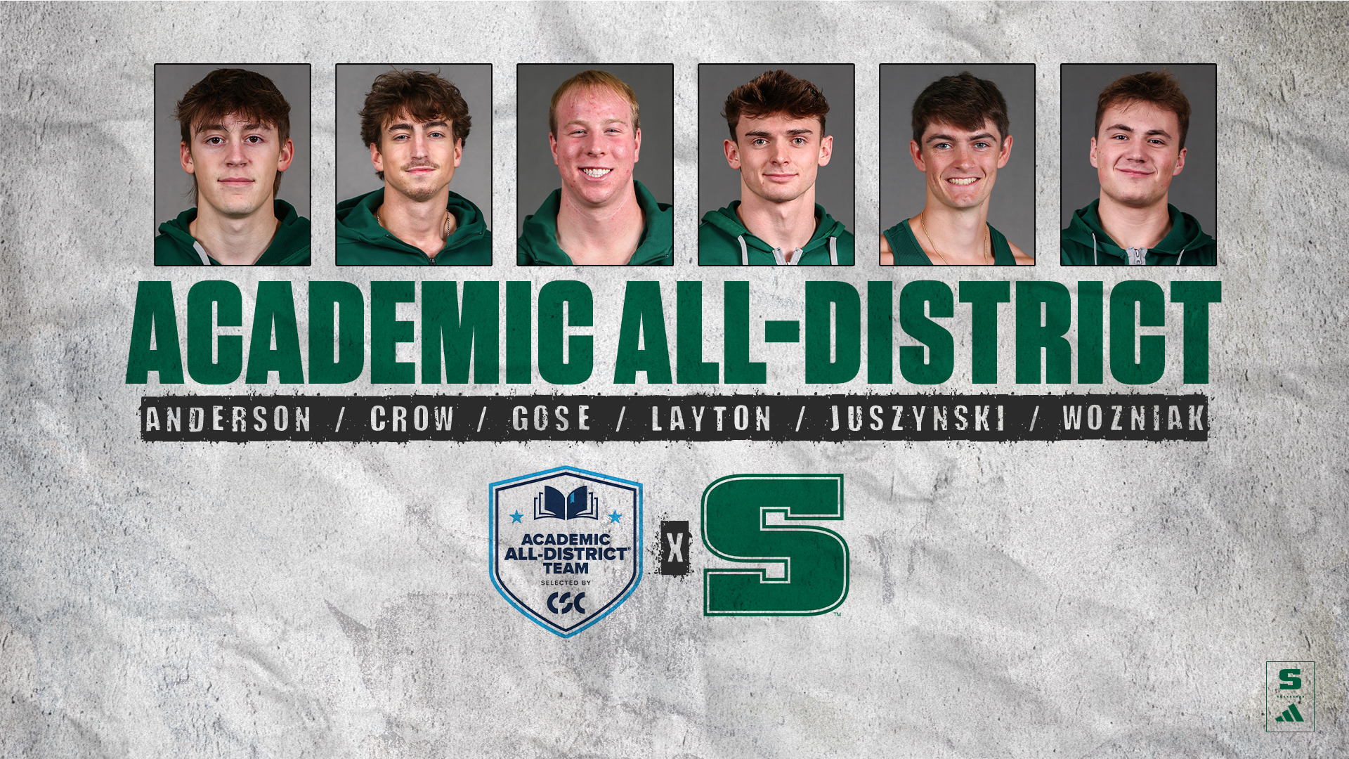 2026 Men's Track & Field Academic All-District: Anderson, Crow, Gose, Juszynski, Layton, Wozniak