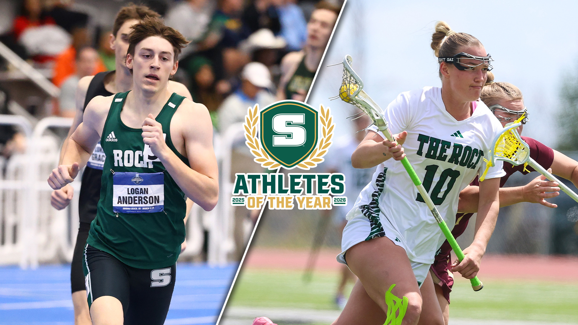 Logan Anderson and Paige Jenkins SRU Athletes of the Year 2025-26
