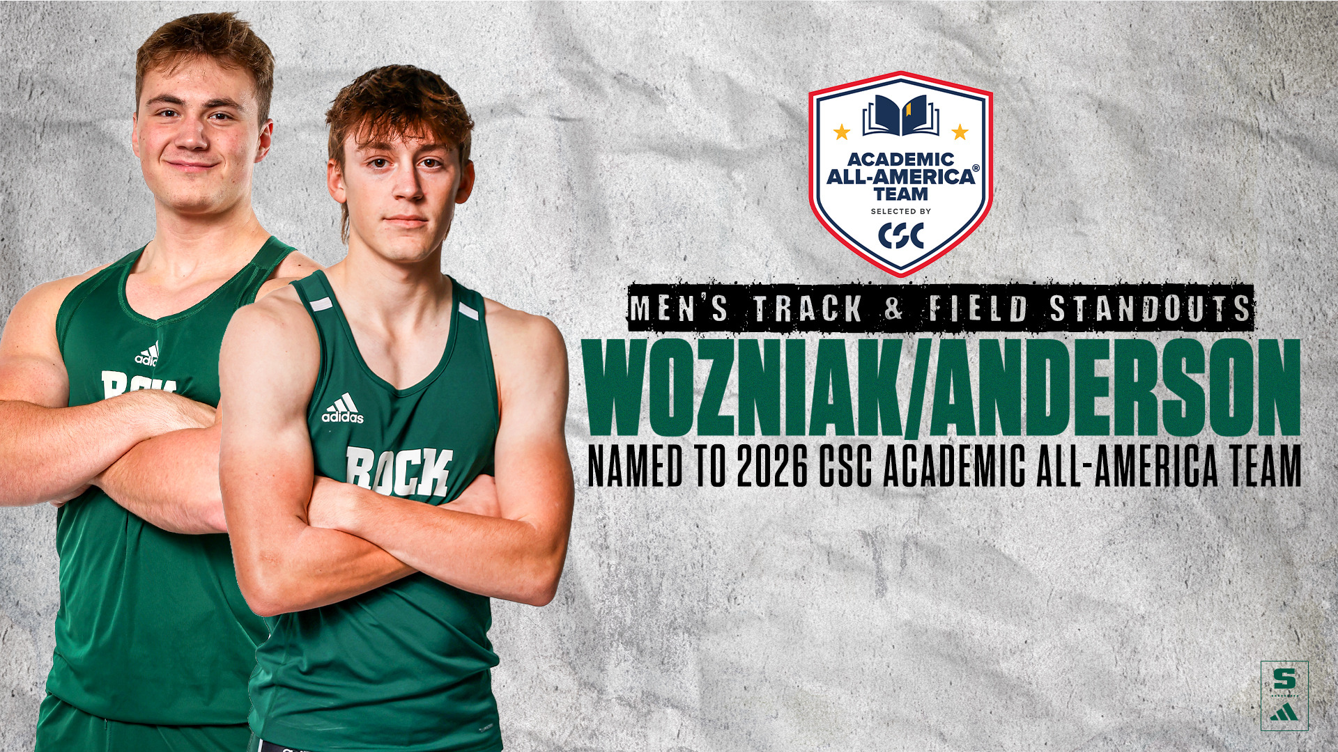 2026 Men's Track & Field Academic All-Americans Seaton Wozniak and Logan Anderson