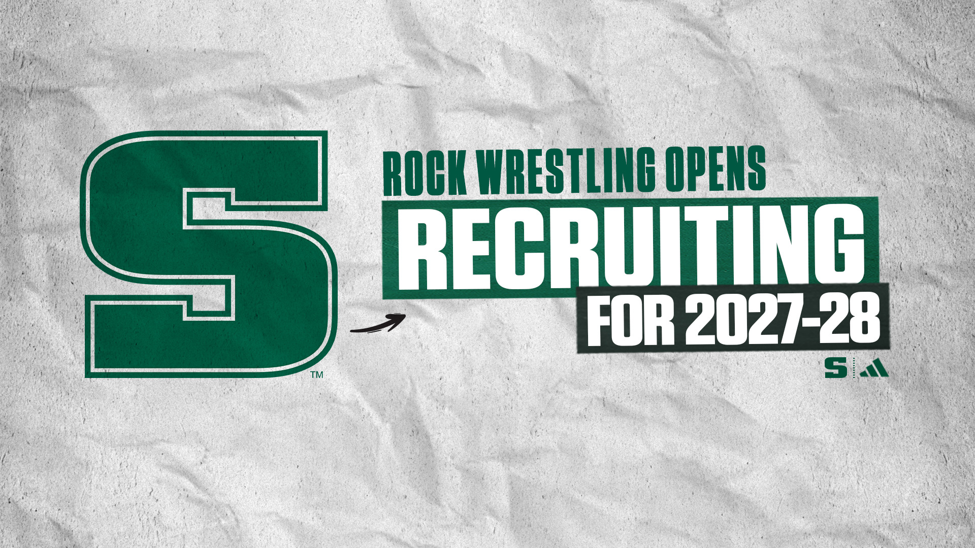Graphic announcing SRU Wrestling opens Recruiting for 2027-28