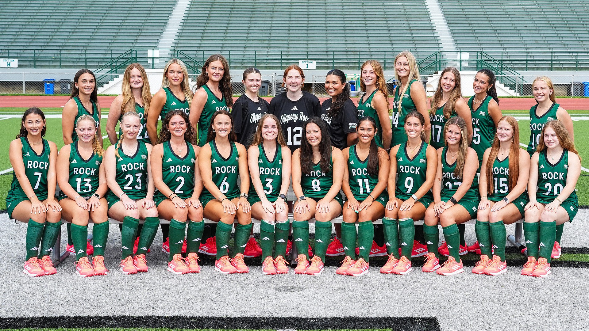 A team photo of the 2026 SRU Field Hockey Team