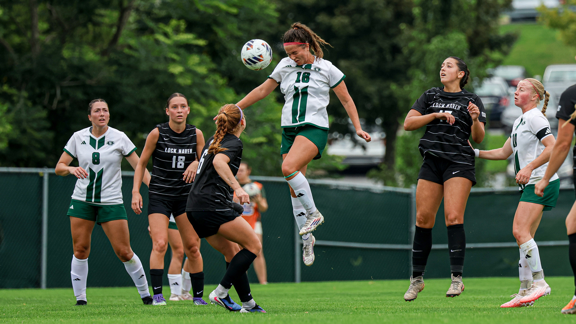 Peyton Los header vs. Lock Haven