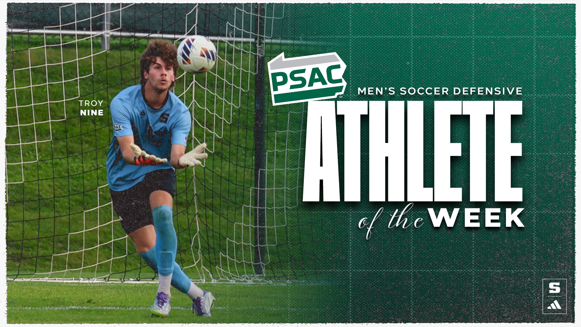 Troy Nine PSAC West Defensive Athlete of the Week Graphic