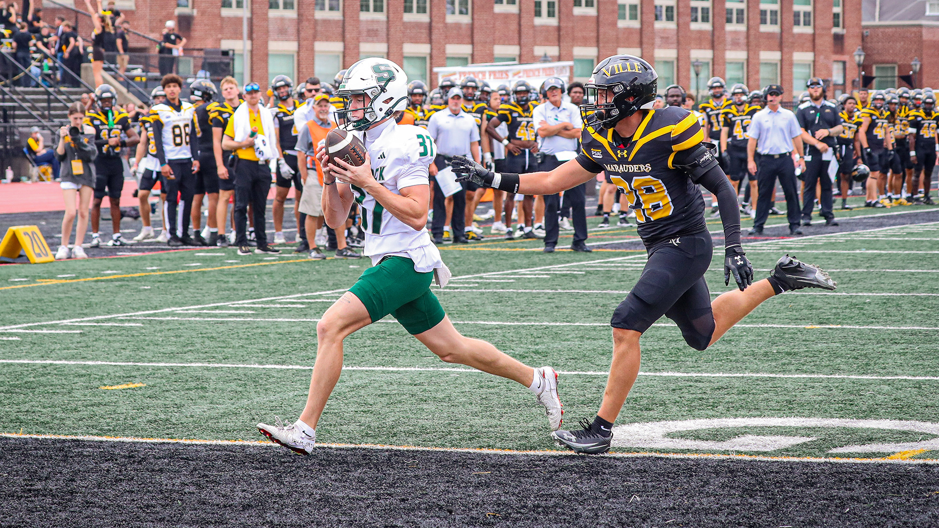 Connor Macek scores a 2-pt convesion at Millersville