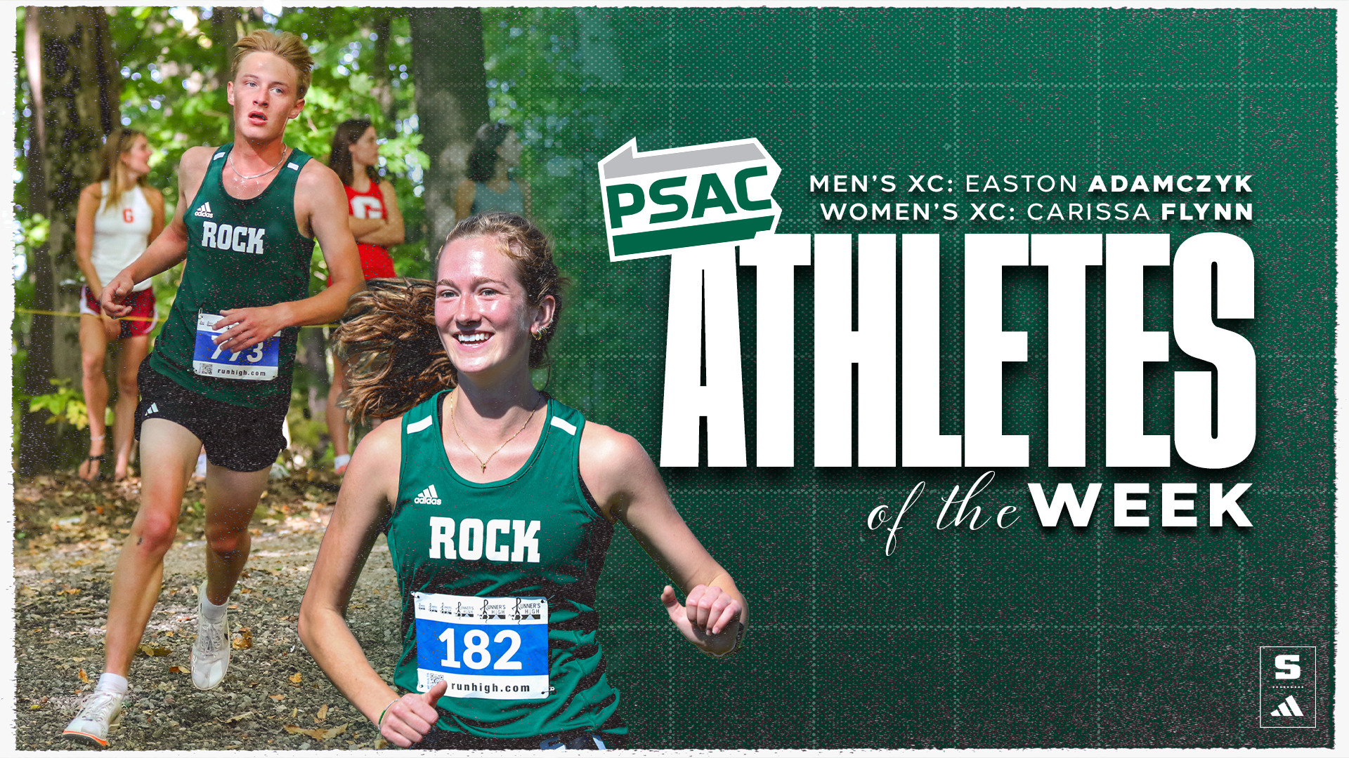 Easton Adamczyk and Carissa Flynn PSAC Athletes of the Week