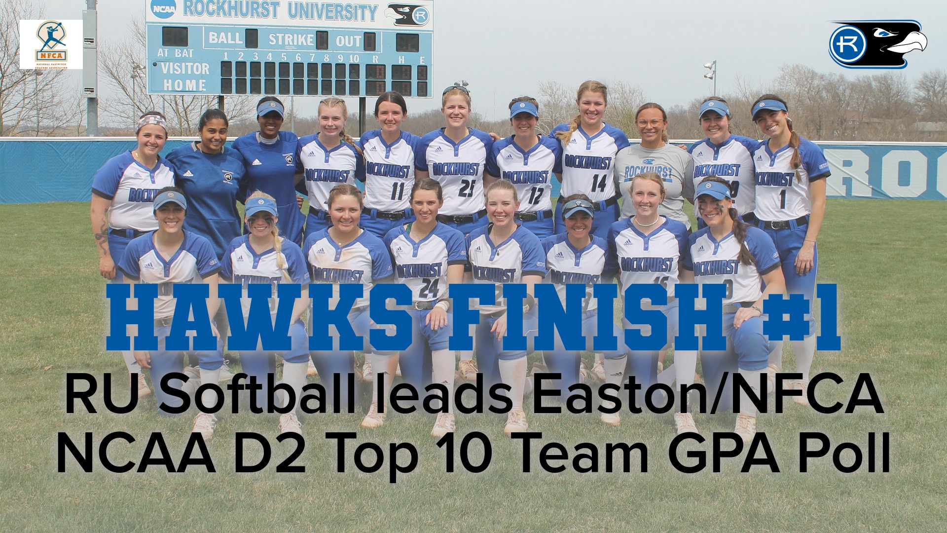 Hawks post highest team GPA among D2 softball schools Rockhurst University Athletics