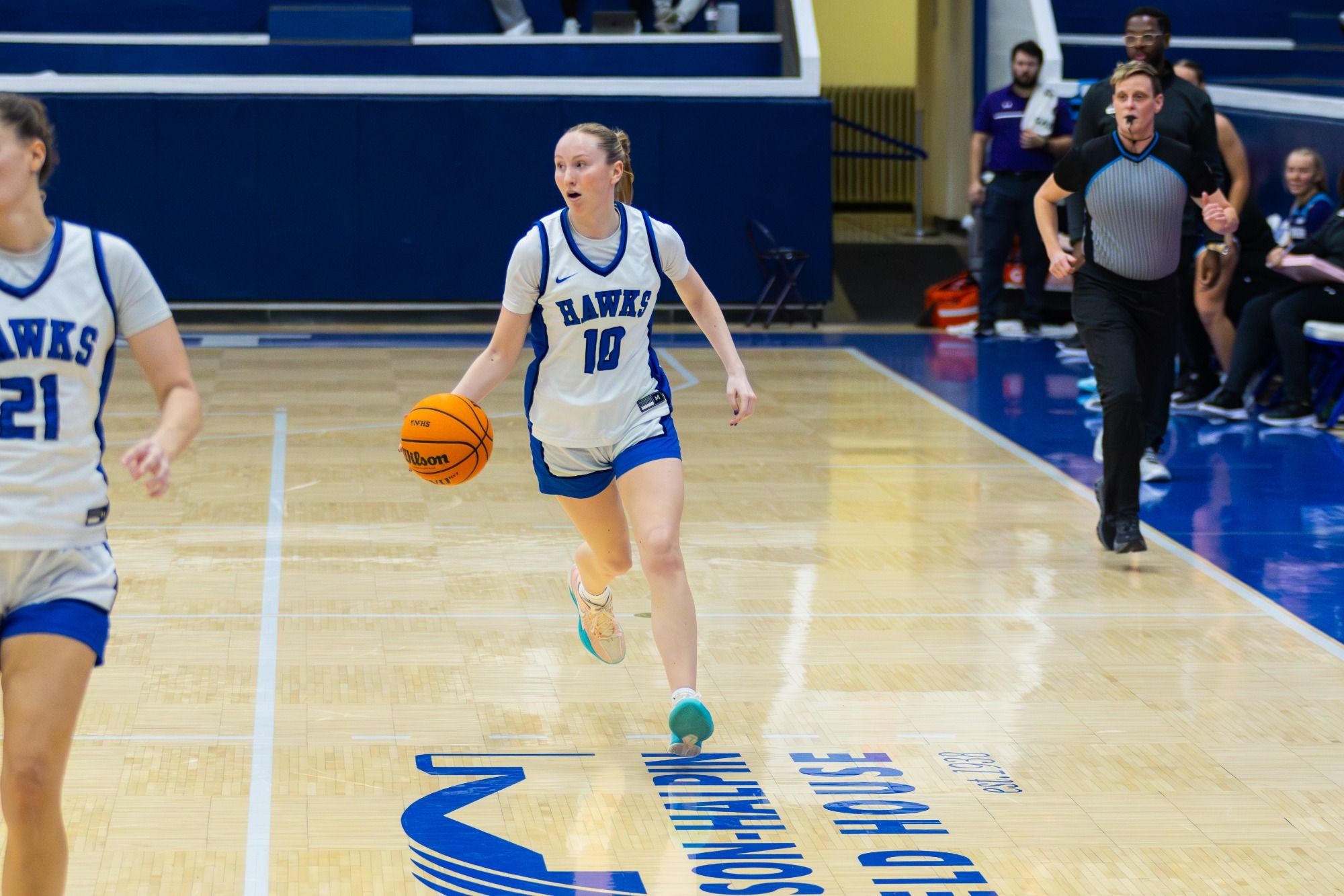 Ella Campbell dribbles