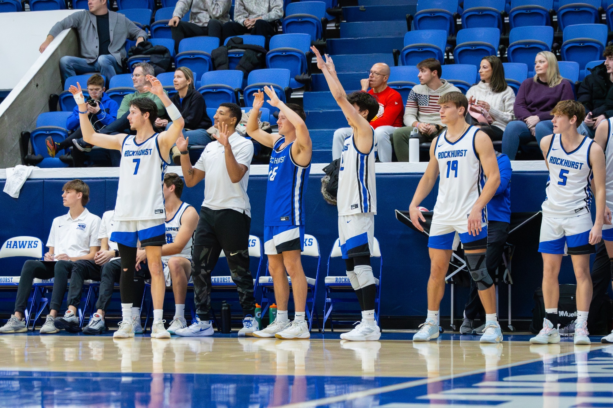 Bench celebrates winner