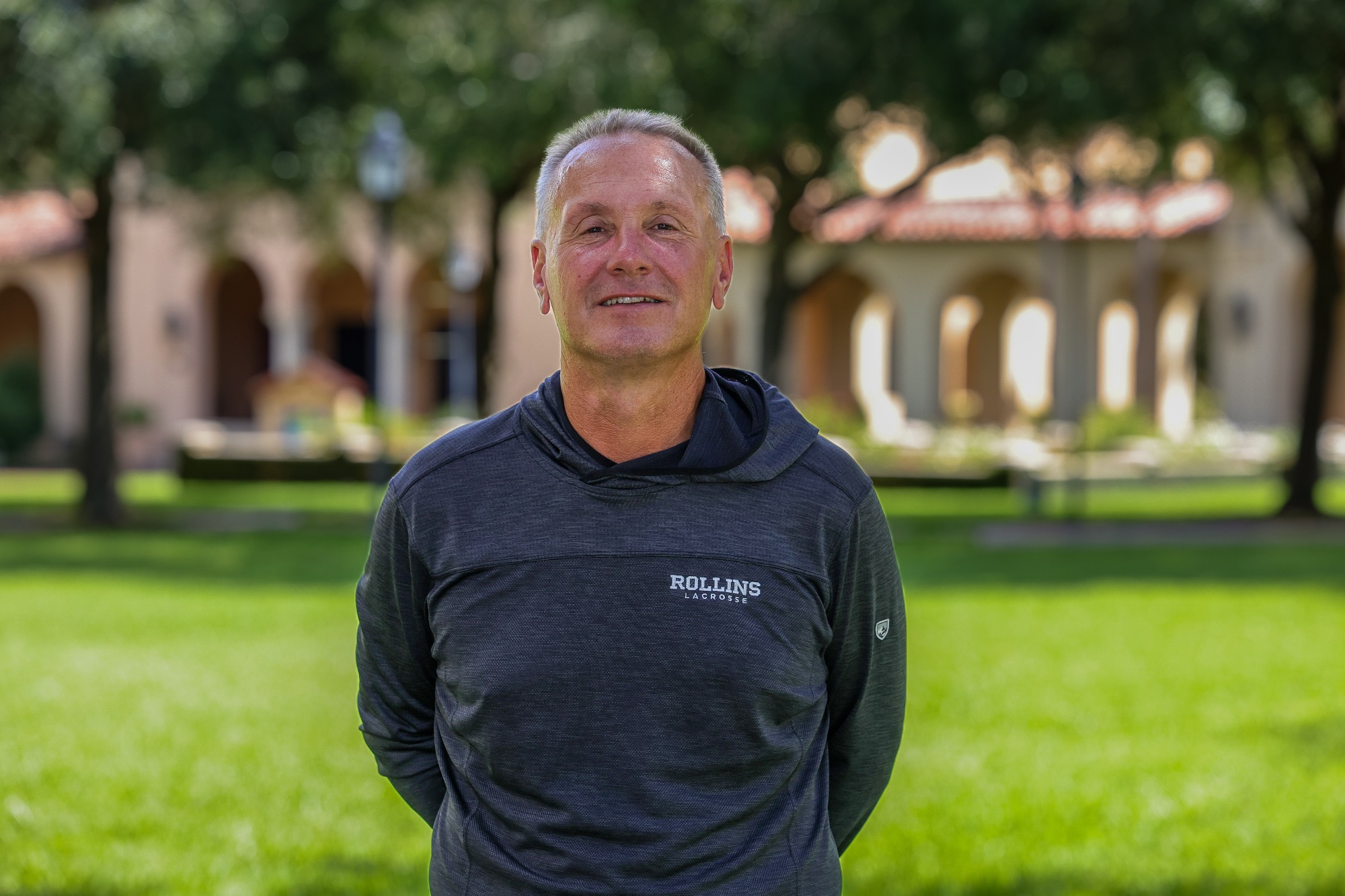 Oct 5, 2024; Winter Park, FL, USA; Rollins women's lacrosse coaches pose for pictures at the Rollins Cahall-Sandspur Field. Mandatory Credit: Mike Watters-Rollins College Sports