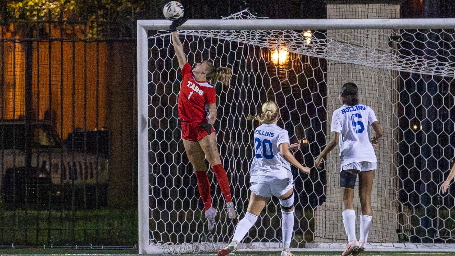 WSOC Lauren Mehos leaping save