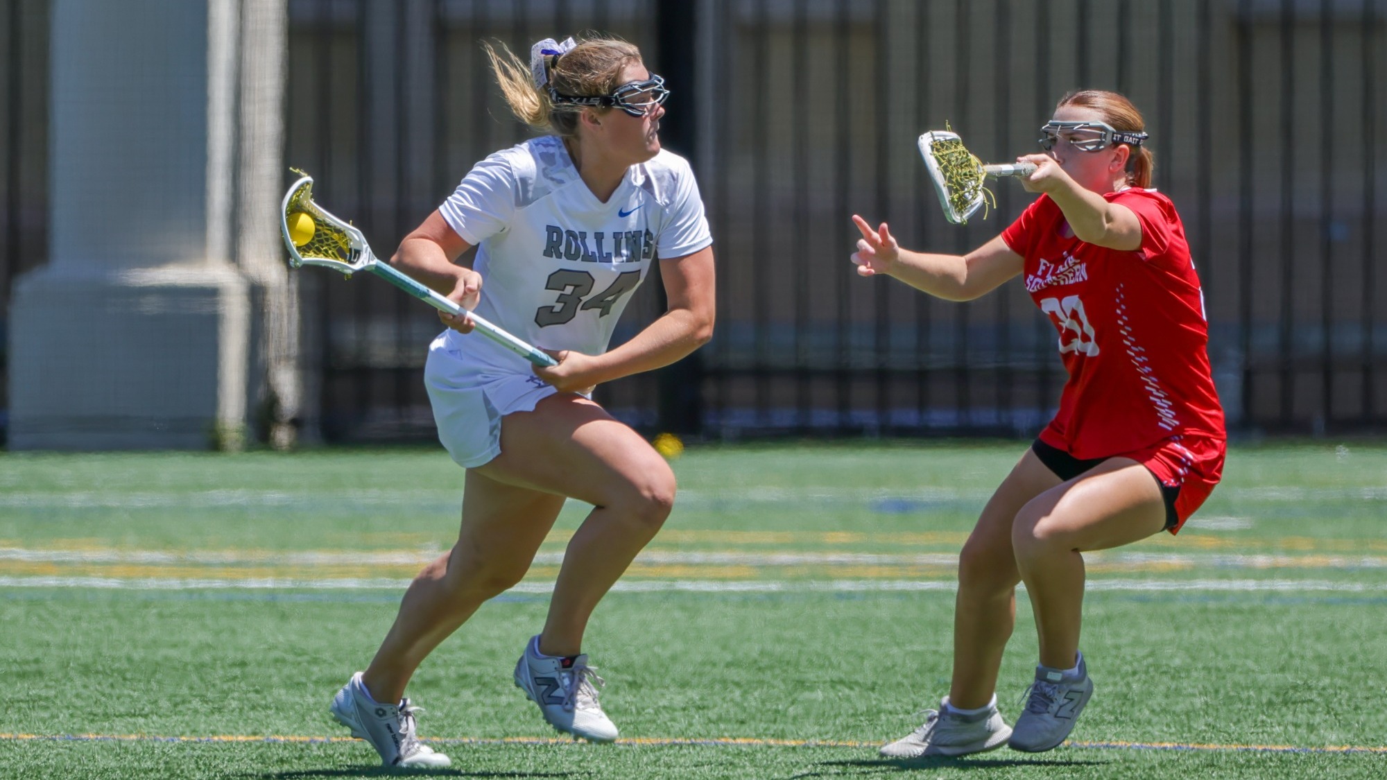 Apr 11, 2026; Winter Park, FL, USA; Rollins women's lacrosse during a game against Florida Southern at the Rollins Cahall-Sandspur Field. Mandatory Credit: Mike Watters-Rollins College Sports