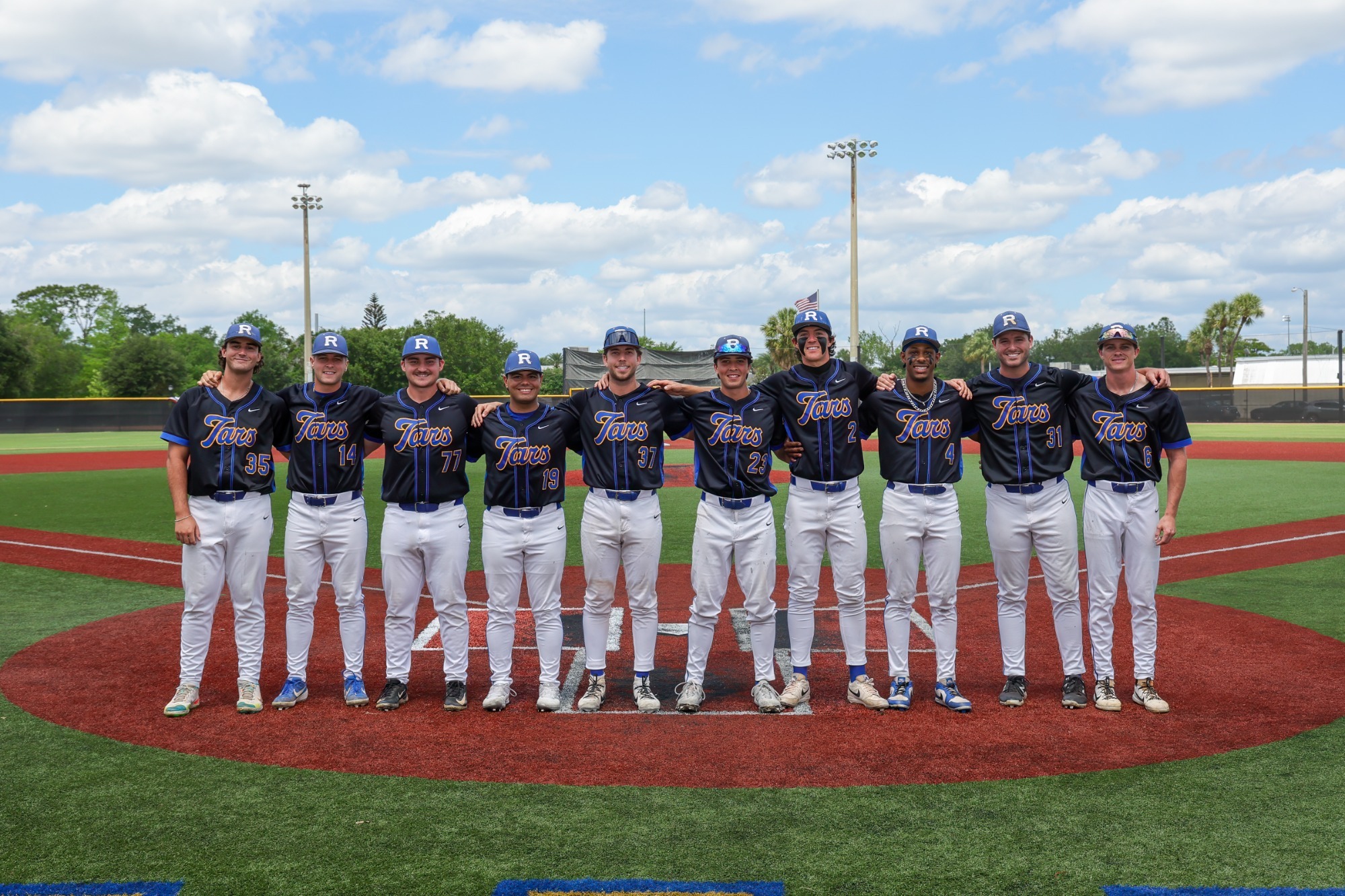 May 3, 2026; Winter Park, FL, USA; Rollins baseball recognize seniors before a game against  Wayne State at the Alfond Stadium at Shepherd Field. Mandatory Credit: Mike Watters-Rollins College Sports