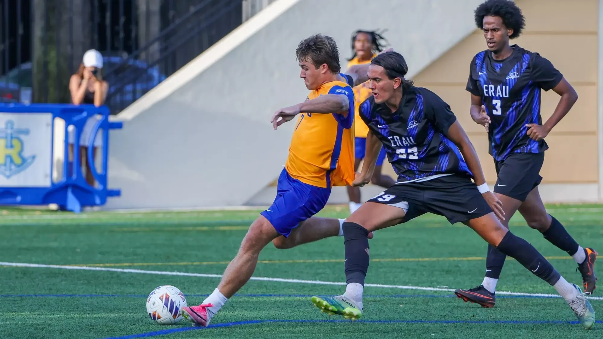 Sept 9, 2026; Winter Park, FL, USA; Rollins men’s soccer host Embry-Riddle during a match at Rollins Cahall Sandspur Field. Mandatory Credit: Mike Watters-Rollins College Sports