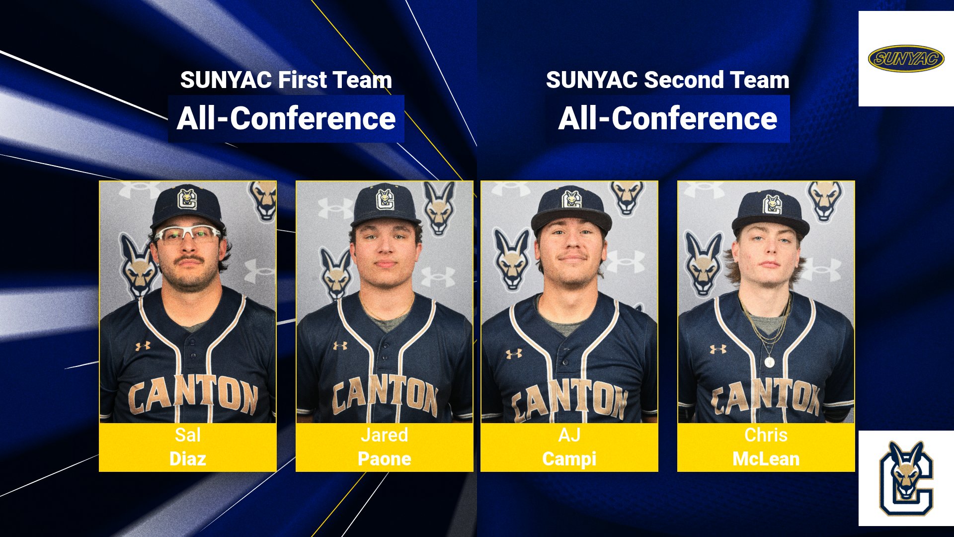 Diaz Paone Campi McLean SUNYAC All Conference